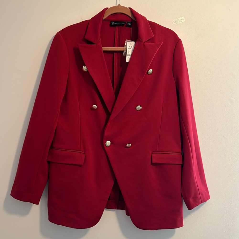 NY& COMPANY BLAZER, PONTE, DOUBLE-BREASTED, SIZE LARGE